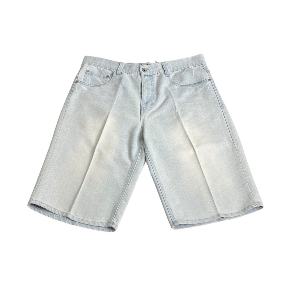 Y2K Avirex Shorts Mens 36 Denim Jorts Embroidered Streetwear Skater Baggy - Picture 2 of 16